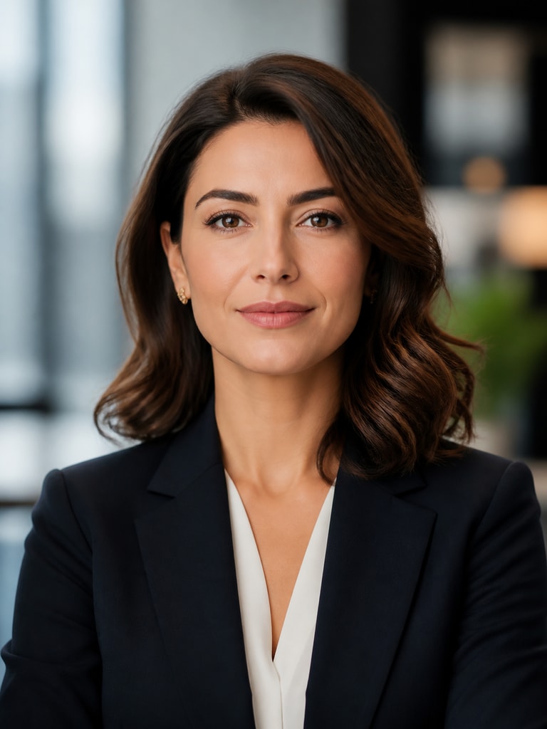 AI thought leadership campaign portrait with elevated executive styling and strong brand-ready presence
