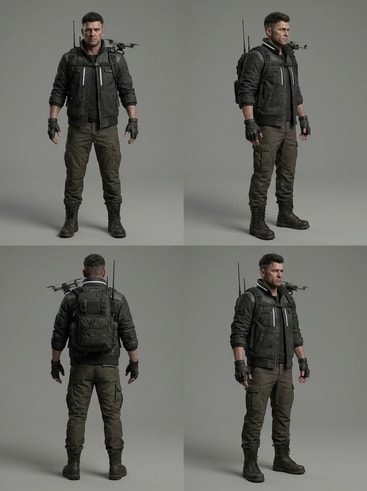 ai-generated cyberpunk hacker turnaround