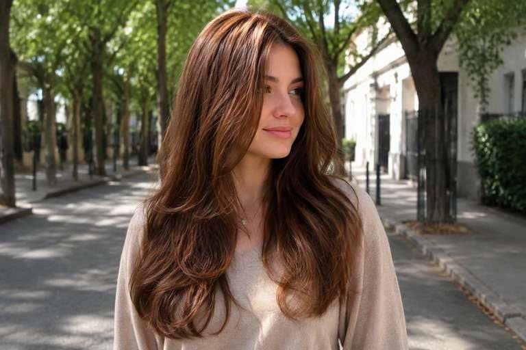 Natural-Light Chestnut Brown hair color result