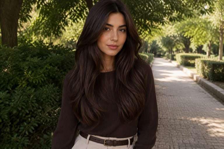 Glossy Chocolate Brown hair color result