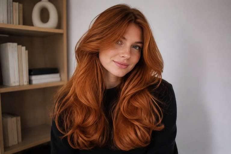 Soft-Root Copper hair color result