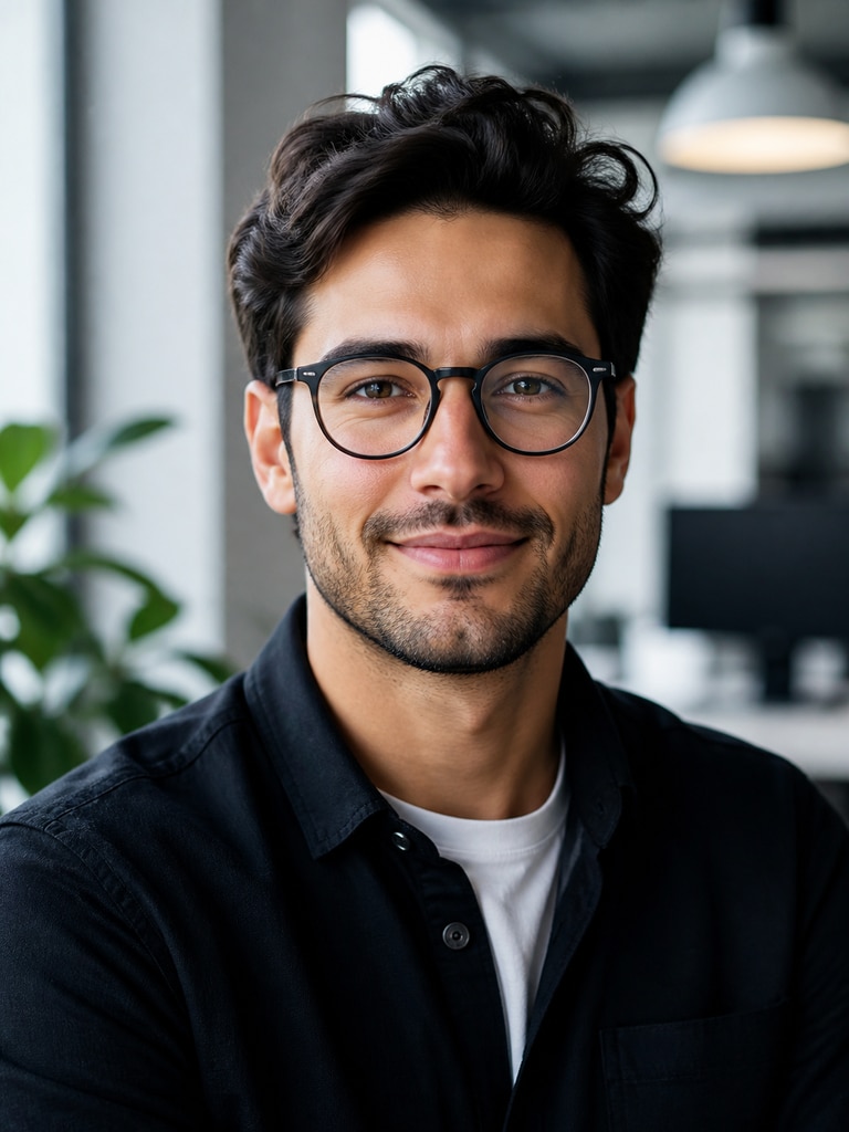 AI engineer headshot for a startup software engineer team profile