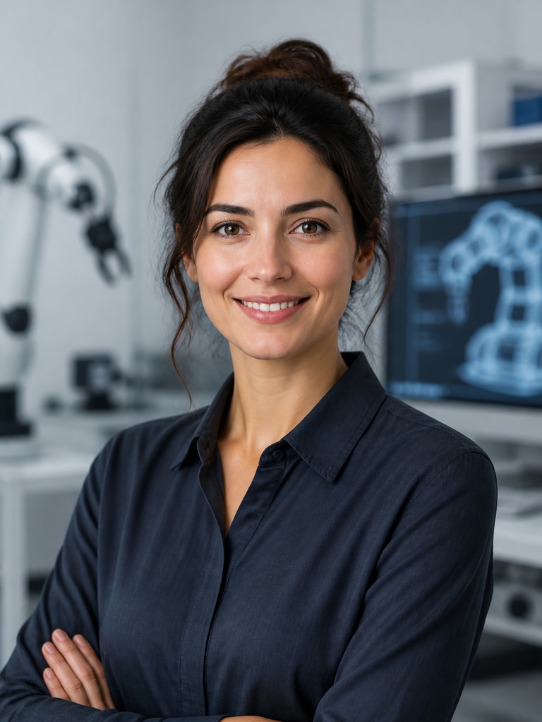 AI engineer headshot used for a robotics engineer pitch deck intro