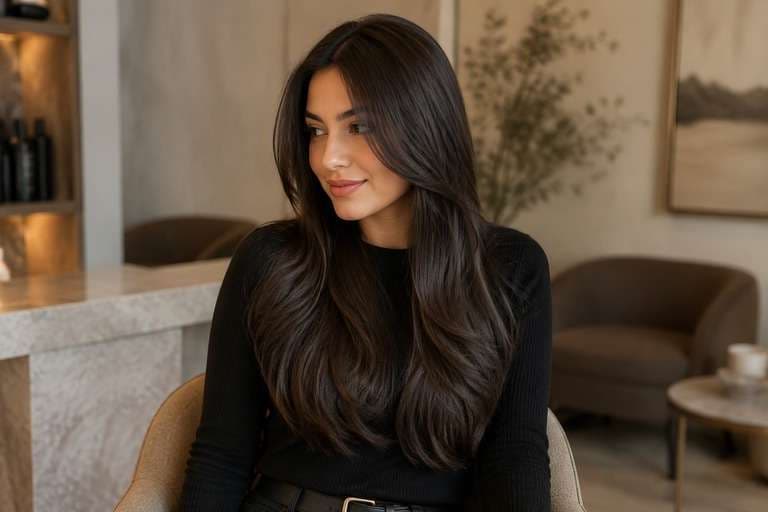 Espresso Brown Finish hair color result