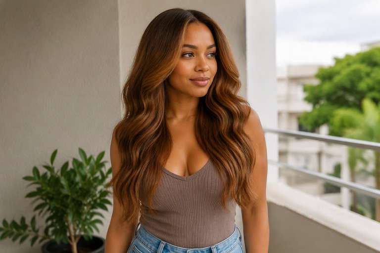 Caramel Hair Dye hair color result