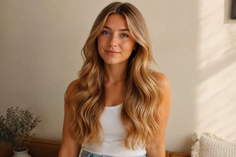 Amber Blonde hair color result