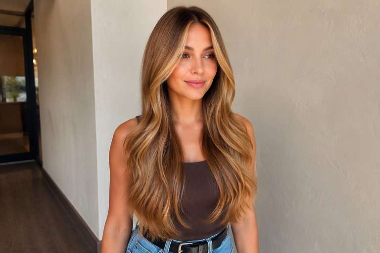 Face-Framing Honey Blonde hair color result