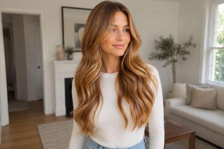 Glossy Honey Blonde hair color result