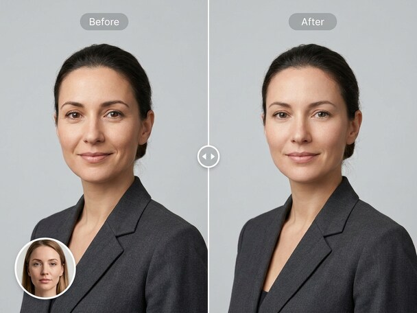AI identity swap realistic portrait photo