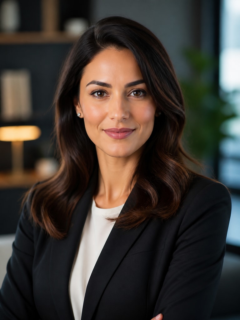 AI lawyer headshot of a solo attorney with a clean studio background for LinkedIn