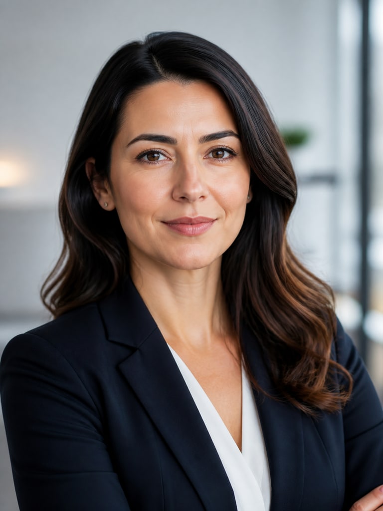 AI lawyer headshot of an immigration attorney designed for legal ad creative and outreach