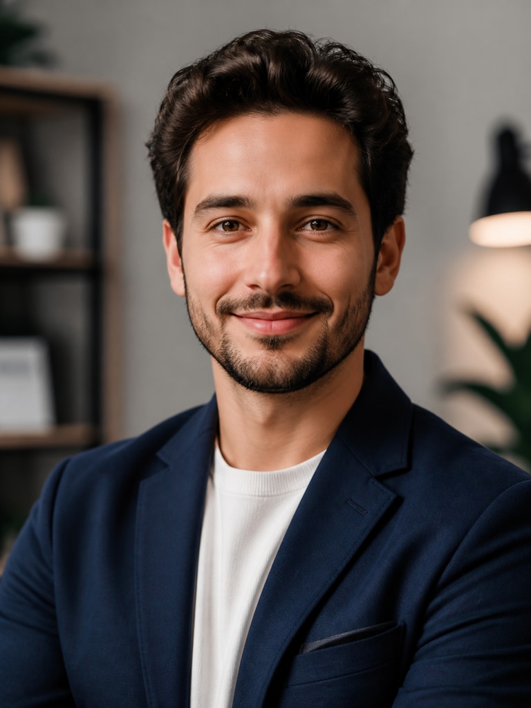 AI professional headshot of an adult consultant for LinkedIn and client-facing profile pages