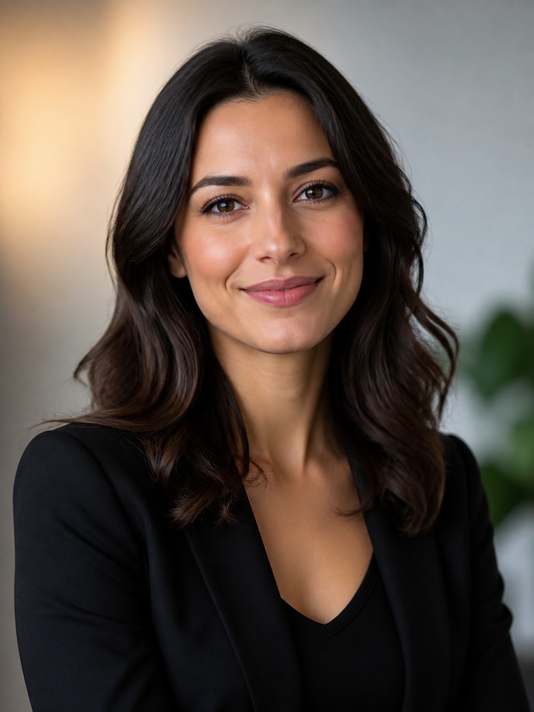 AI headshot of an adult speaker with confident framing for event pages and LinkedIn profiles