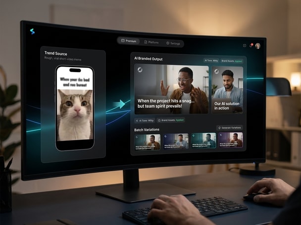 AI meme video generator workspace
