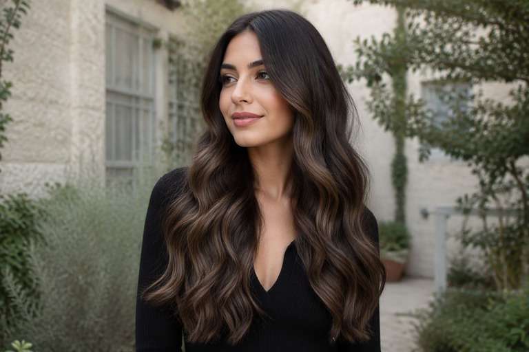 Espresso Root Mocha Ribbons hair color result