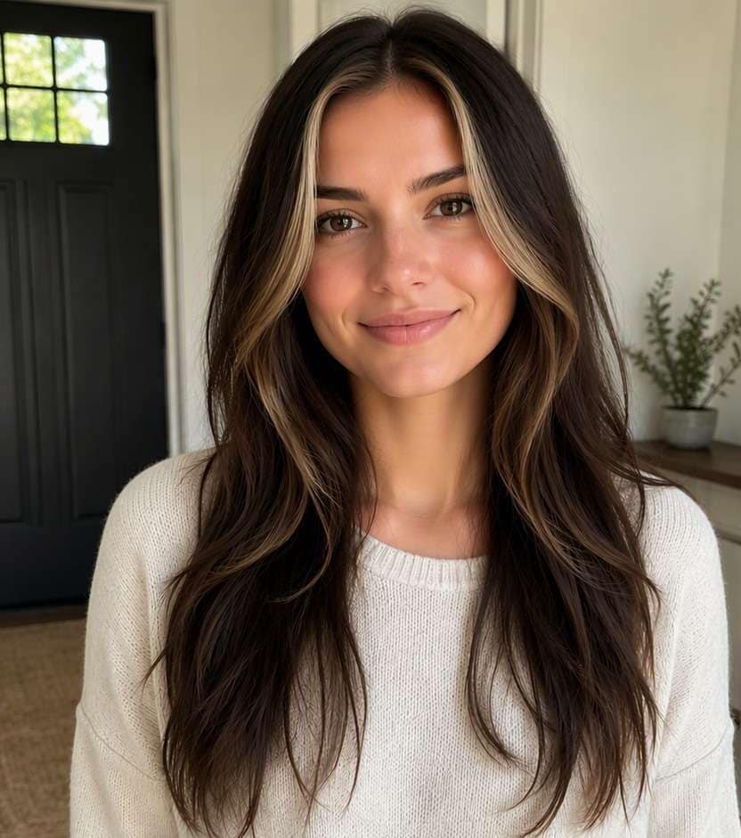 Money Piece Highlights after hair color
