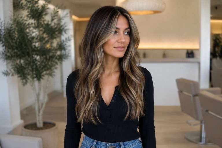 Dimensional Money Piece Highlights hair color result