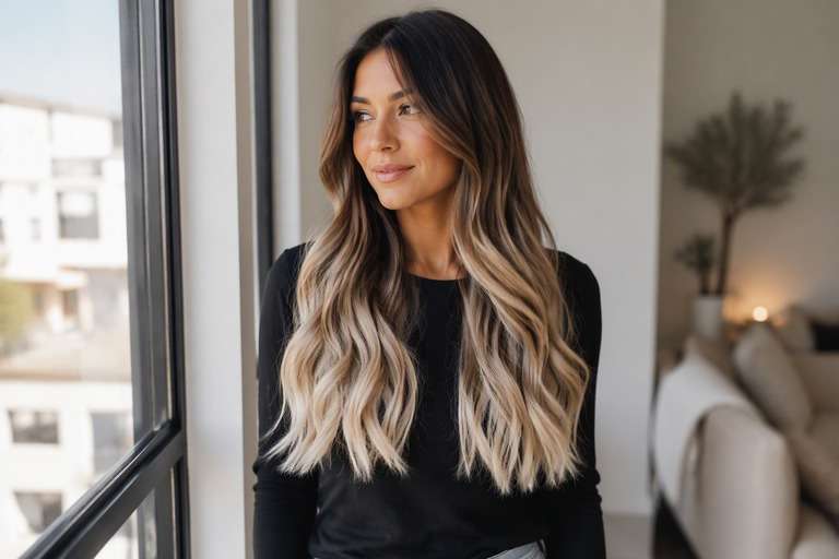 Brunette-To-Blonde hair color result