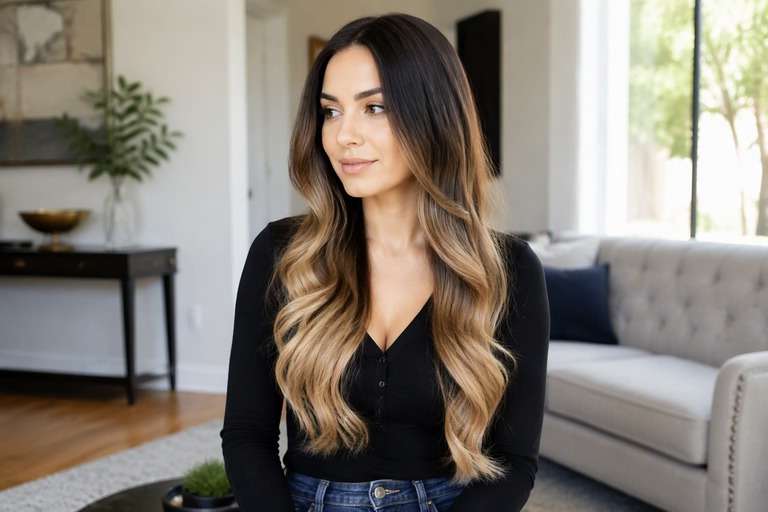 Face-Framing Ombre hair color result