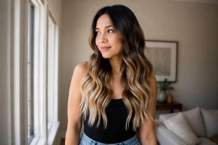 Glossy Ombre hair color result