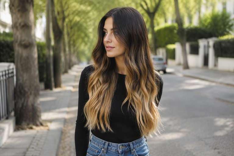 Natural-Light Ombre hair color result