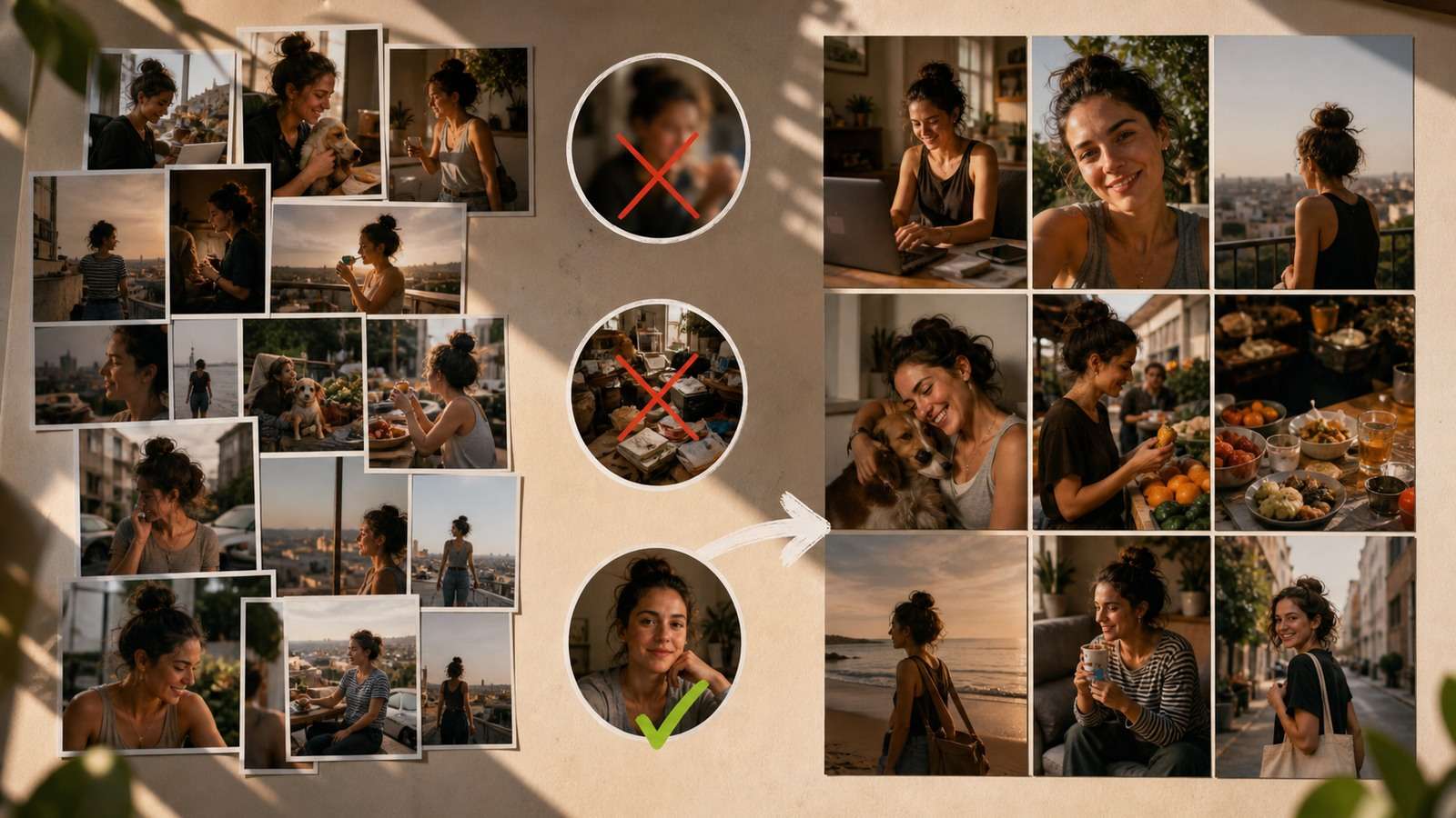 What Is the AI Photodump Trend? visual example for AI photodump