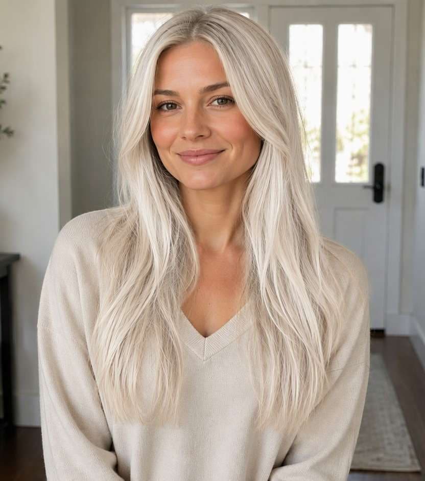 Platinum Blonde after hair color