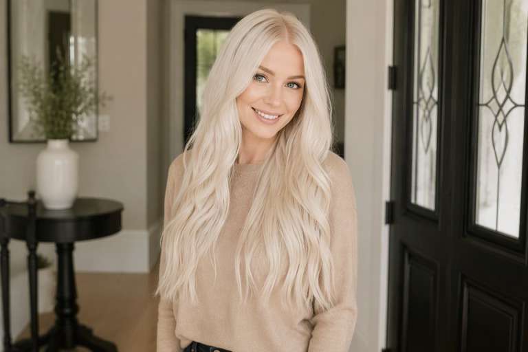 Subtle Platinum Blonde hair color result