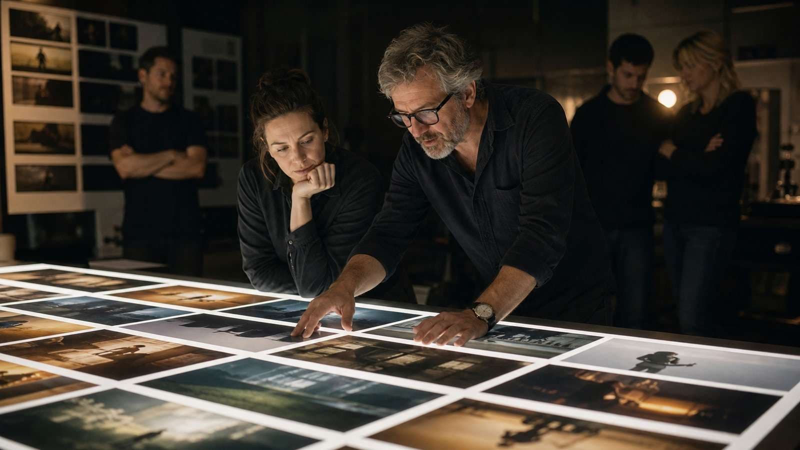 Representative cinematography reference board for evaluating ShotDeck-style film still research