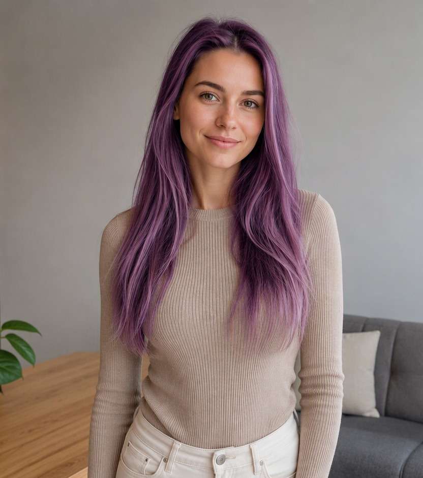 Purple after hair color