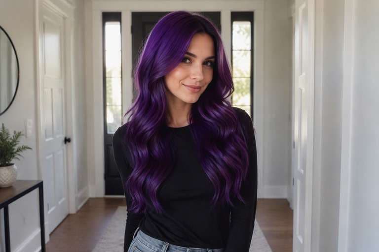 Deep Violet hair color result