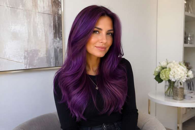 Subtle Purple hair color result