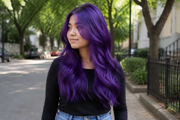 Natural-Light Purple hair color result