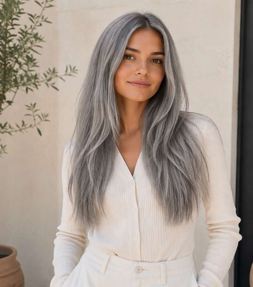 Silver after hair color