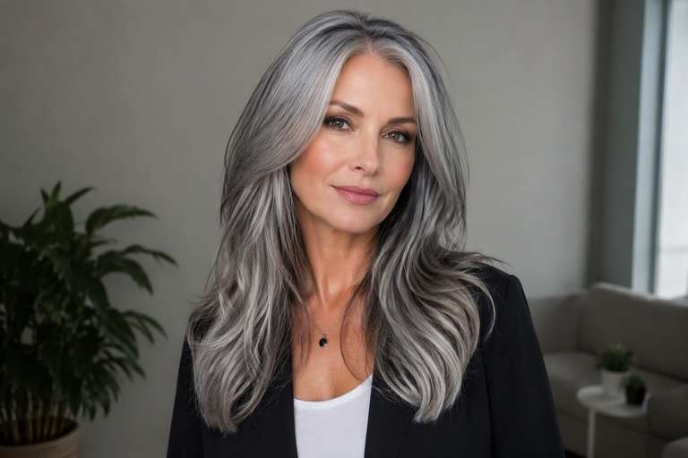 Bold Silver hair color result