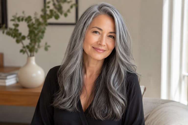 Charcoal Silver hair color result
