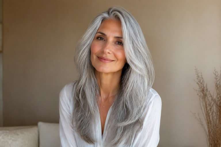 Glossy Silver hair color result