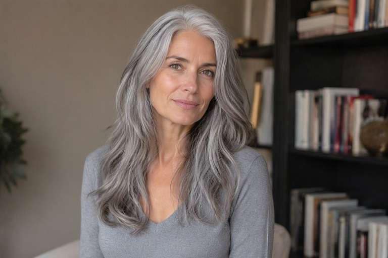 Natural-Light Silver hair color result