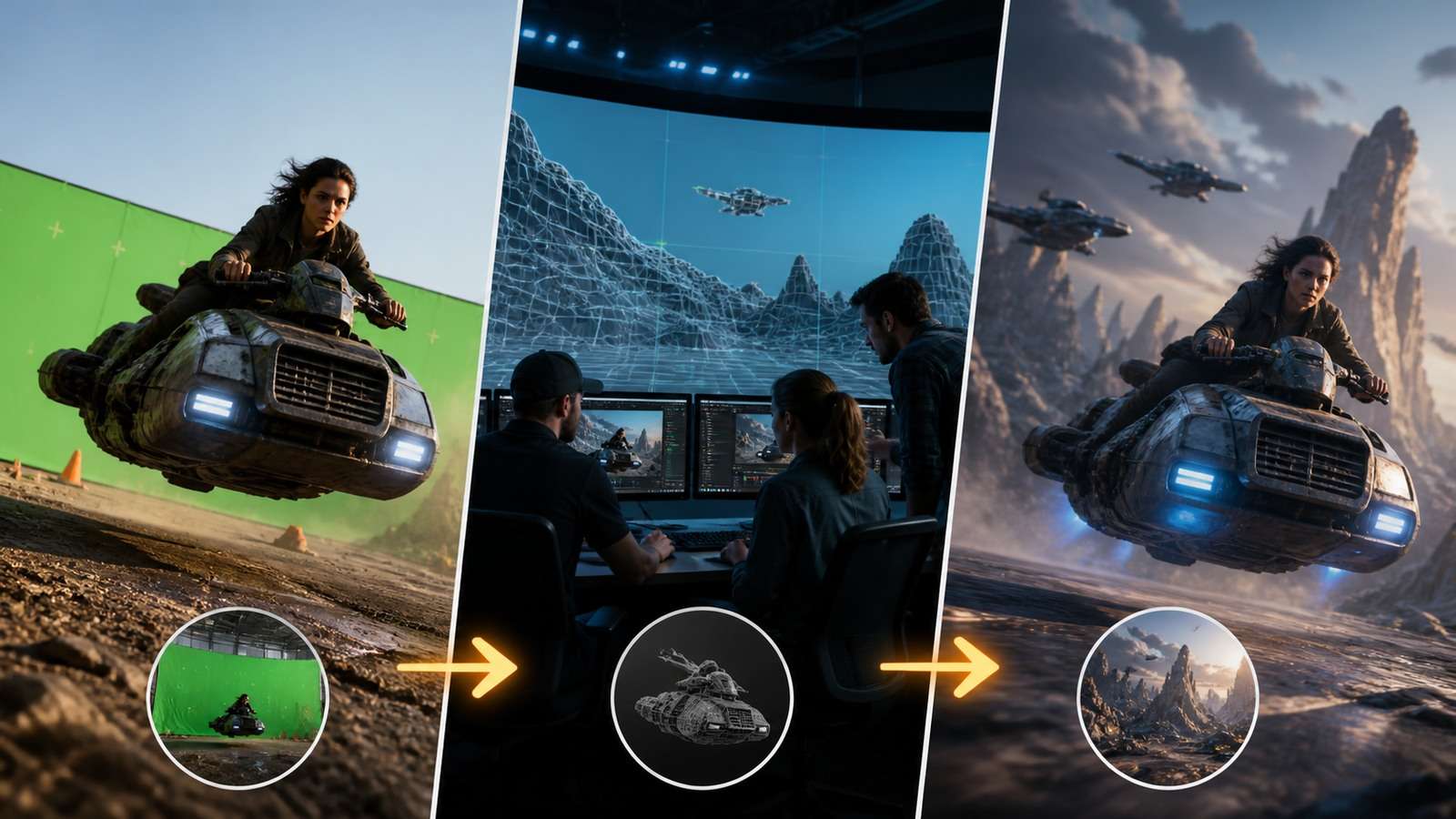 Will AI Replace VFX Artists? visual example for AI vs VFX