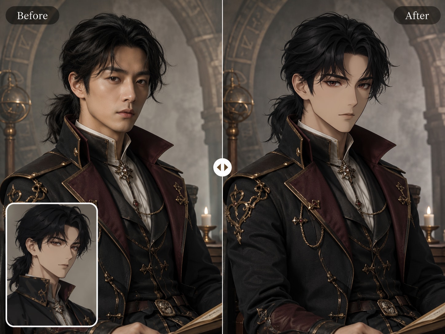 Anime-style face swap preview