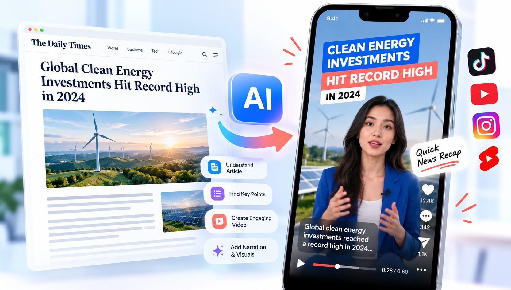 Summarize News Articles with Video