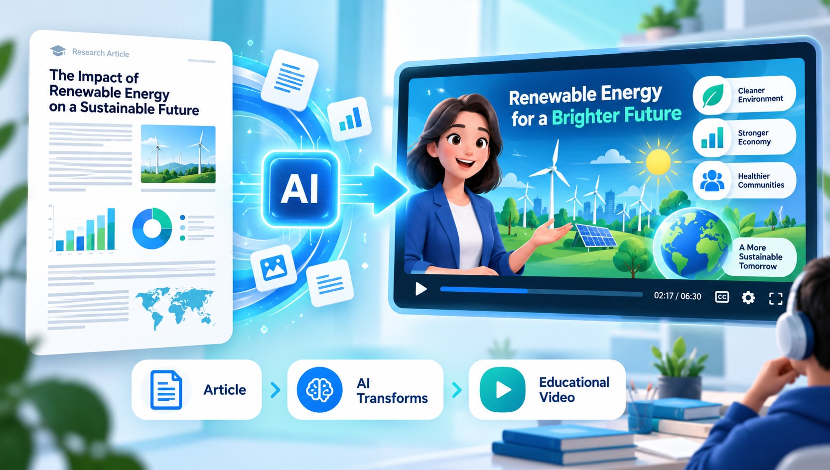 Convert Educational Articles into Video Lessons
