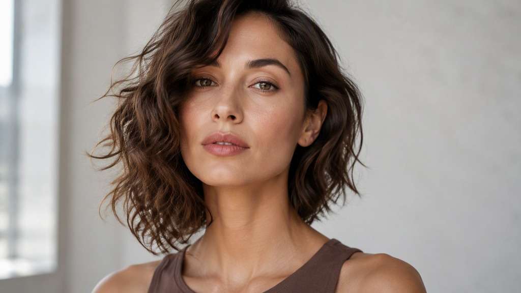 Curly Asymmetric Bob