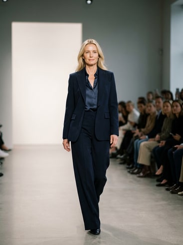 AI-generated elegant female runway model