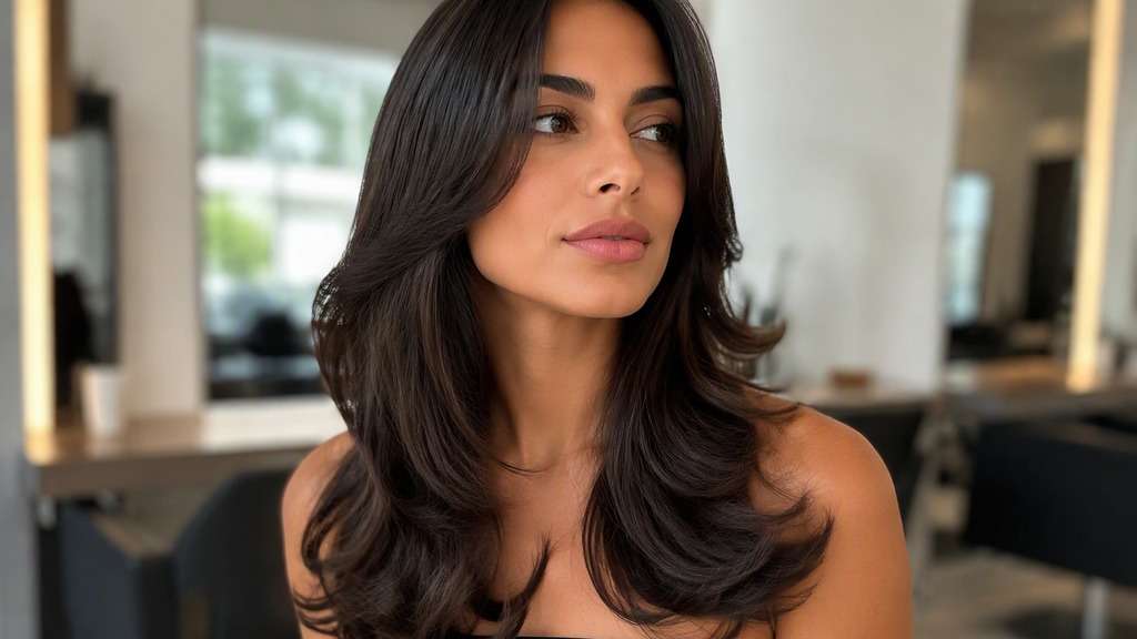 Baroque Bob with Flipped Ends hair on an adult model, showing loose glamorous front waves with outward-swept curved lower tips.