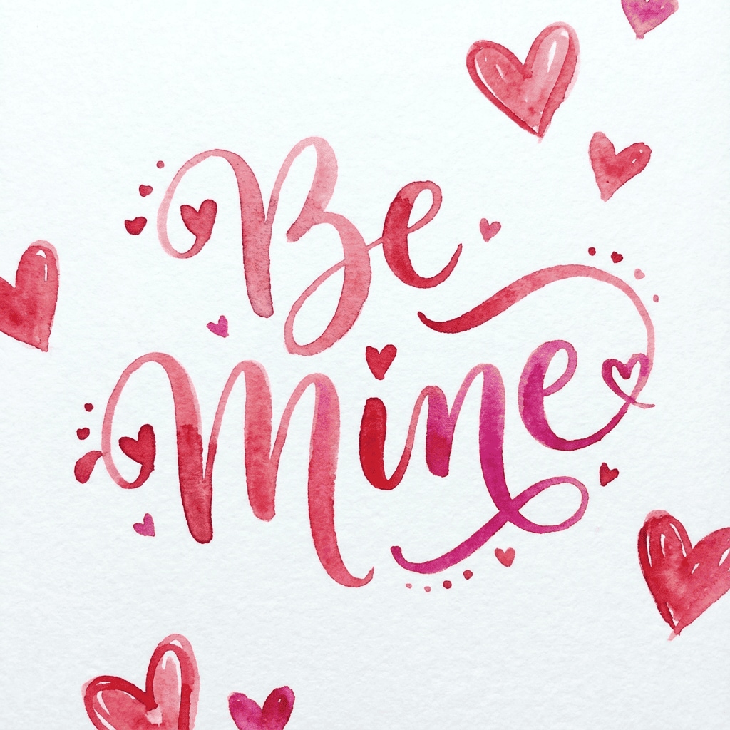 Be Mine typography clipart