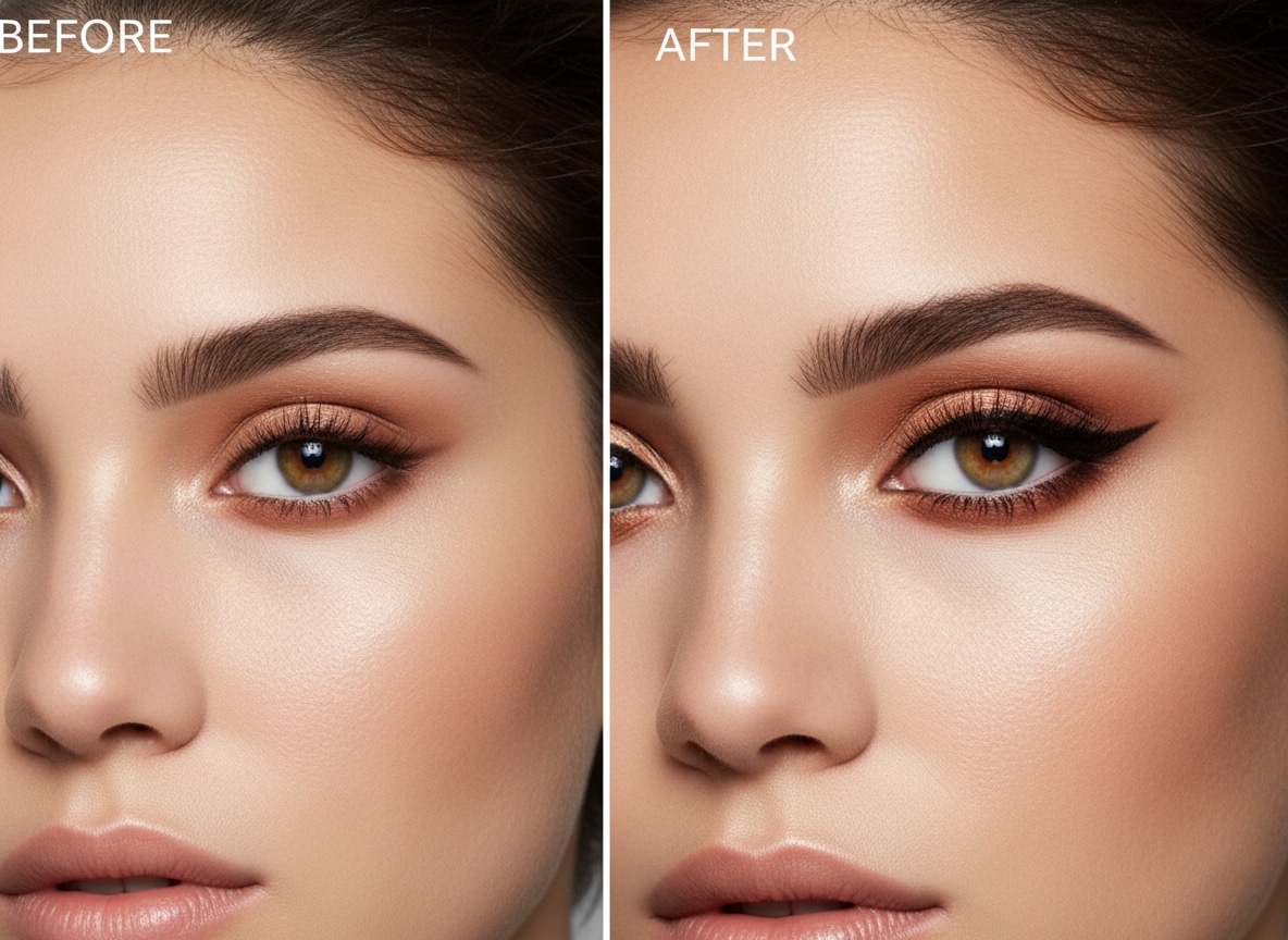 Beauty vlogger recording makeup tutorial