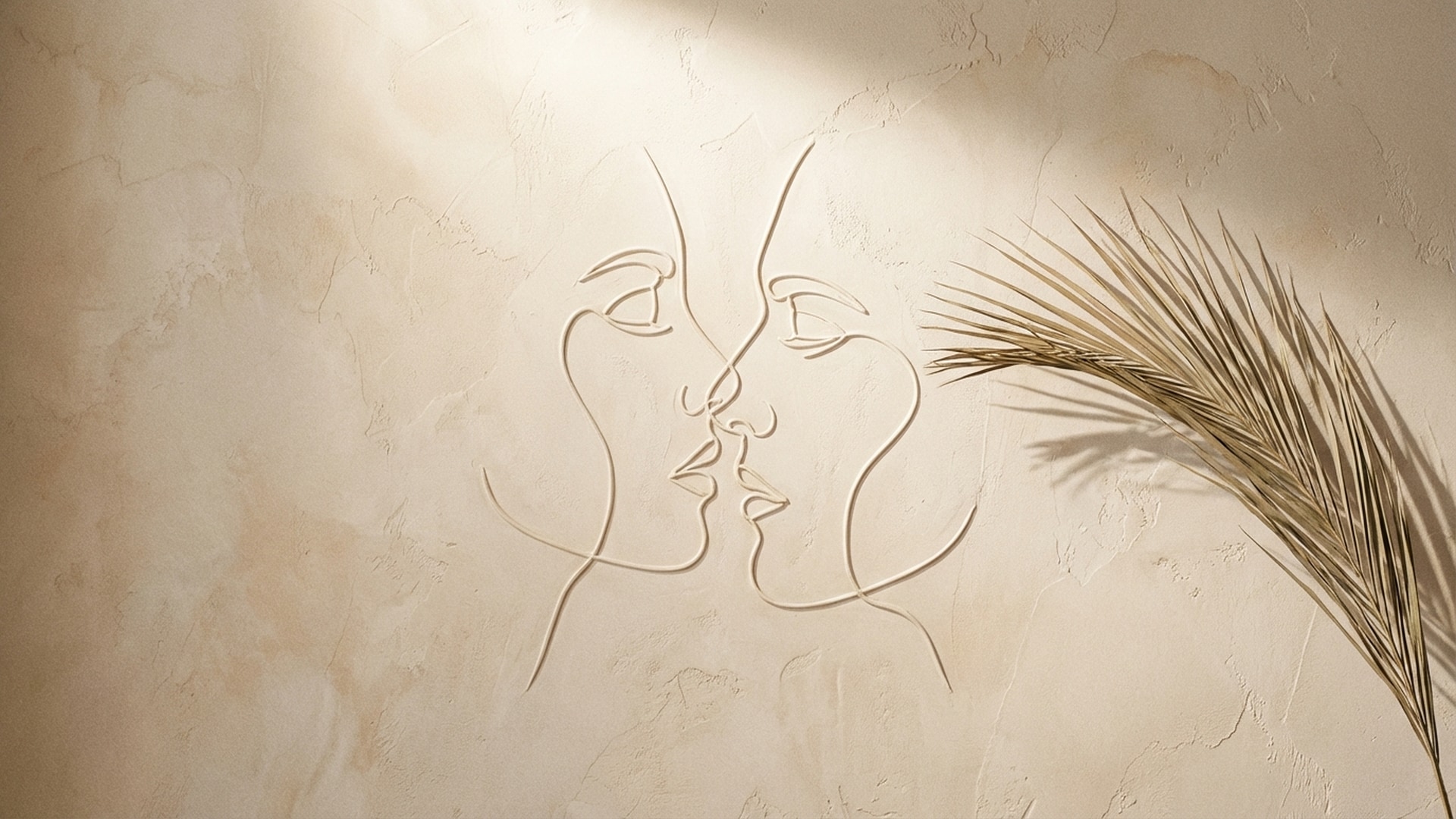 Beige Textured Line Draw