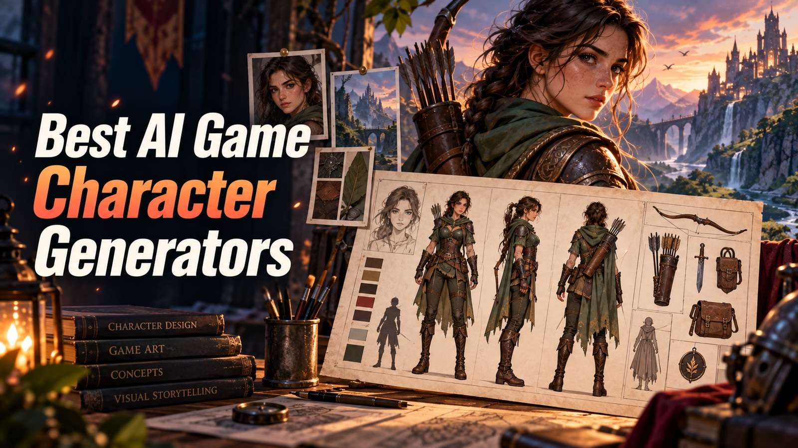 Mejores generadores de personajes de juego con IA para RPG, NPC y producción de concept