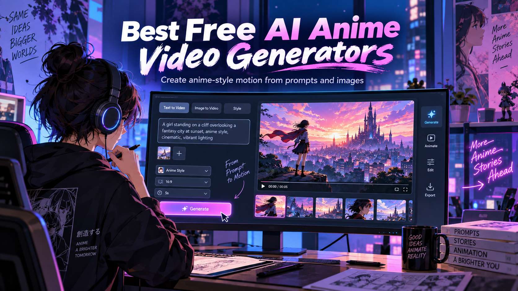 7 AI Anime Video Generators for Text, Images, Action, and Short Scenes